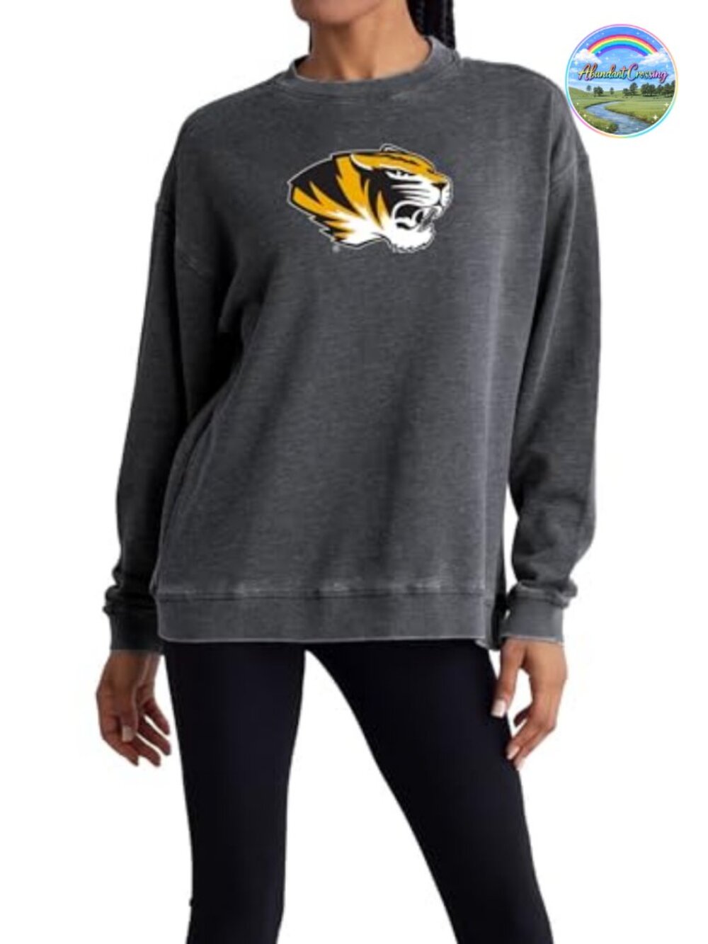 NCAA Missouri Tigers Oversized Fleece Crewneck Pullover Sweatshirt